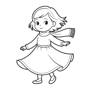 Desenho Fácil do Vestido de Outono