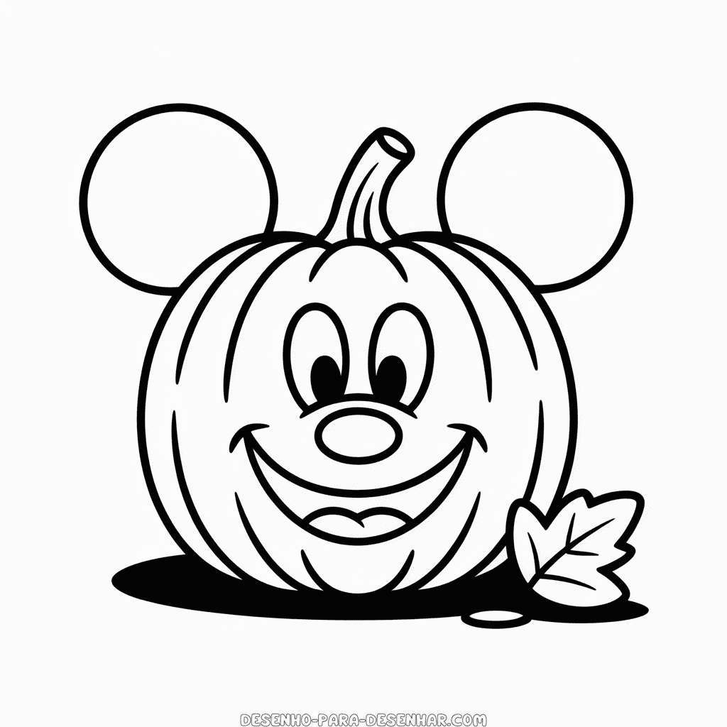 Desenho Fácil da Abóbora do Mickey