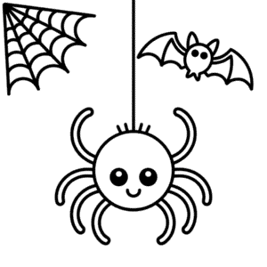 Desenho Fácil da Aranha Fofa do Halloween