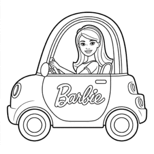 Desenho Fácil da Barbie no Carro