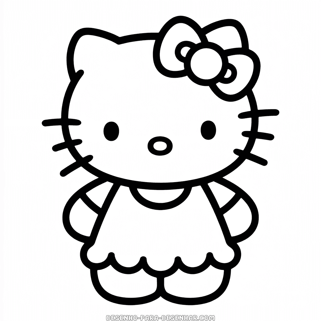 Desenho Fácil da Bela Hello Kitty