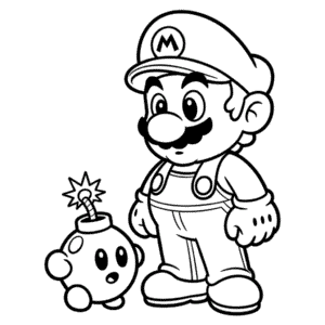 Desenho Fácil da Bomba do Mario