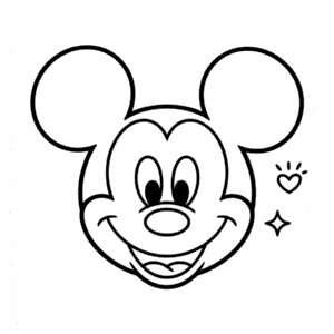 Desenho Fácil da Cara do Mickey