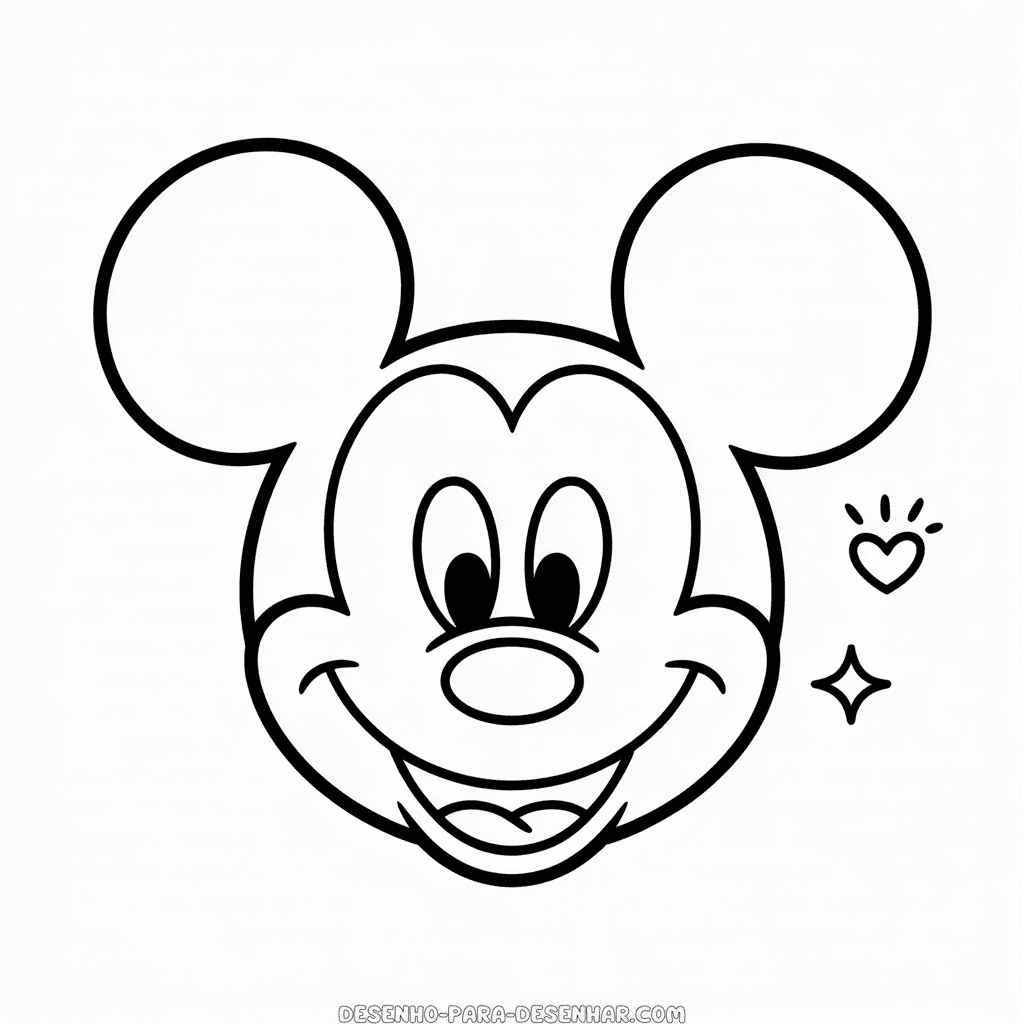Desenho Fácil da Cara do Mickey