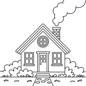 Desenho Fácil da Casa no Outono