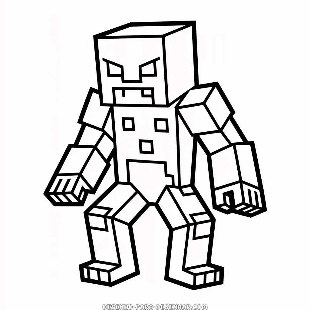 Desenho Fácil da Criatura do Minecraft