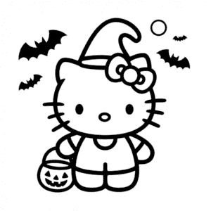 Desenho Fácil da Hello Kitty Halloween