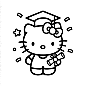 Desenho Fácil da Hello Kitty na Formatura