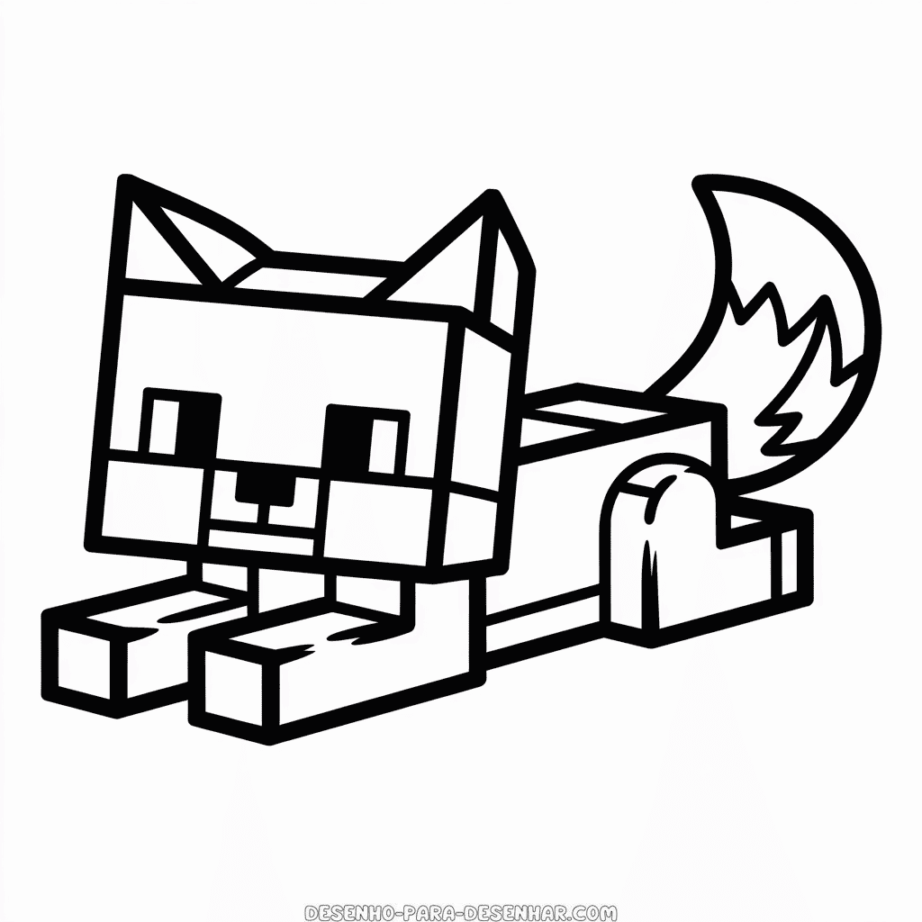 Desenho Fácil da Raposa do Minecraft