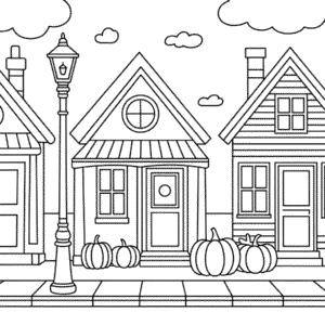 Desenho Fácil da Rua no Outono