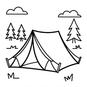 Desenho Fácil da Tenda no Outono