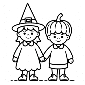 Desenho Fácil de Casal no Halloween