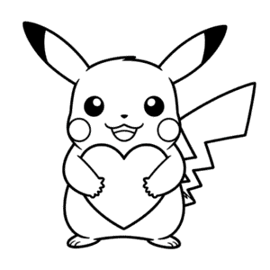 Desenho Fácil do Amor do Pikachu