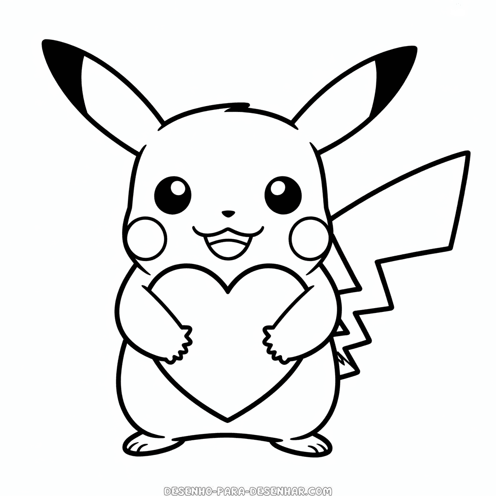 Desenho Fácil do Amor do Pikachu