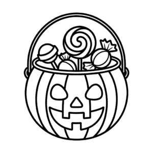 Desenho Fácil do Balde de Halloween