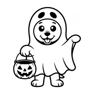 Desenho Fácil do Cachorro Fofo de Halloween