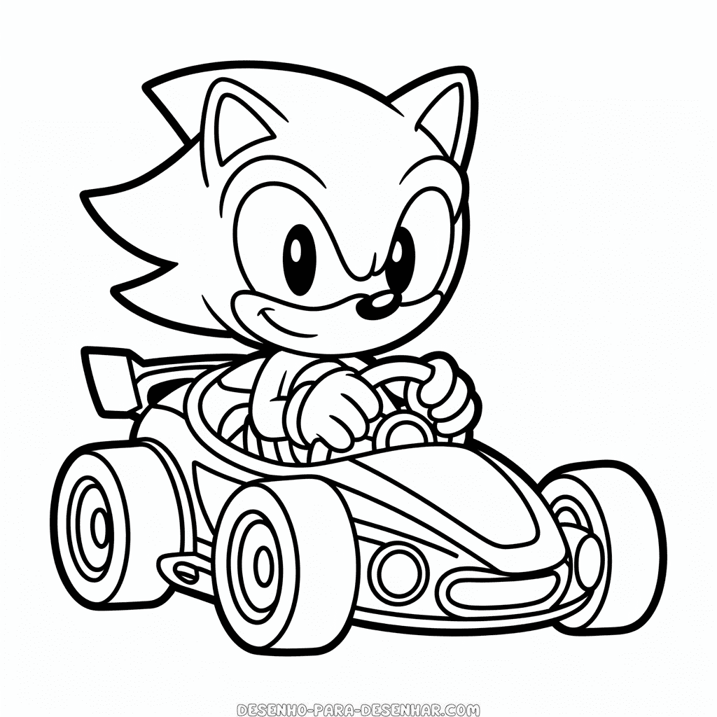 Desenho Fácil do Carro do Sonic