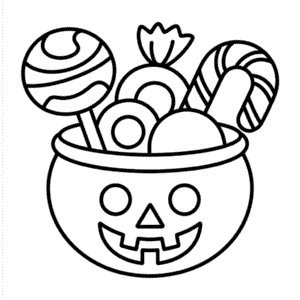 Desenho Fácil do Cesto de Halloween