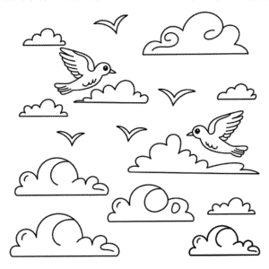 Desenho Fácil do Céu de Outono