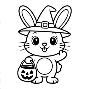 Desenho Fácil do Coelhinho de Halloween