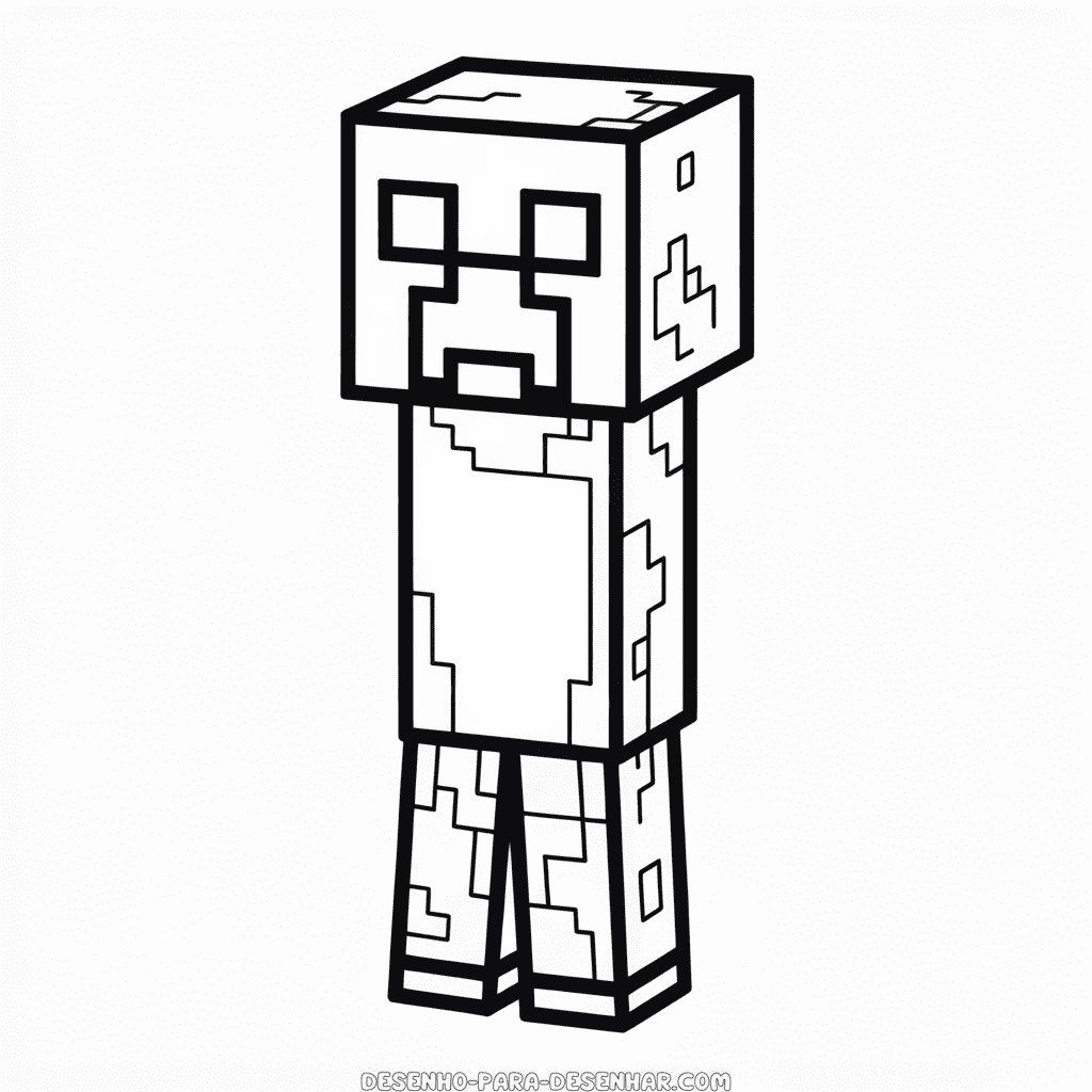 Desenho Fácil do Creeper do Minecraft