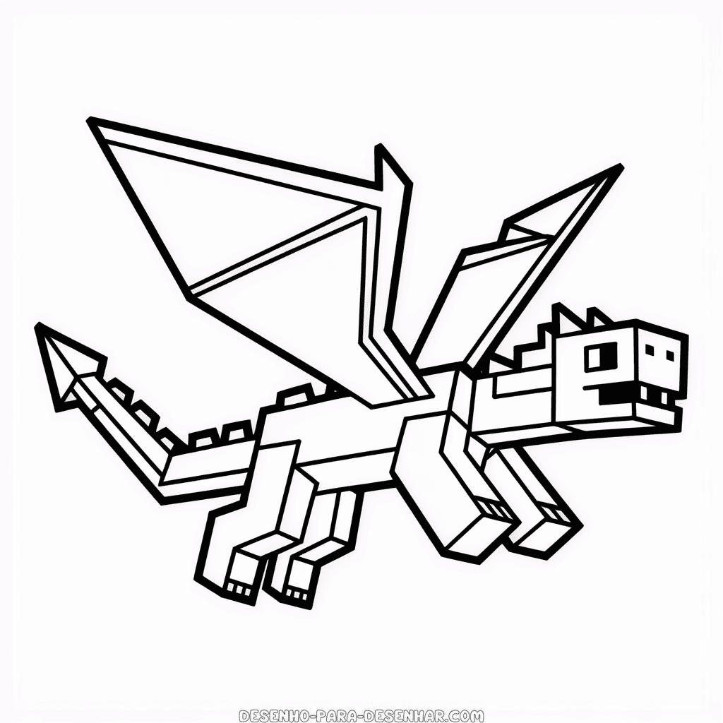 Desenho Fácil do Dragão do Minecraft