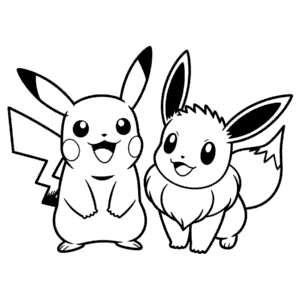 Desenho Fácil do Eevee e Pikachu