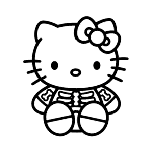 Desenho Fácil do Esqueleto da Hello Kitty