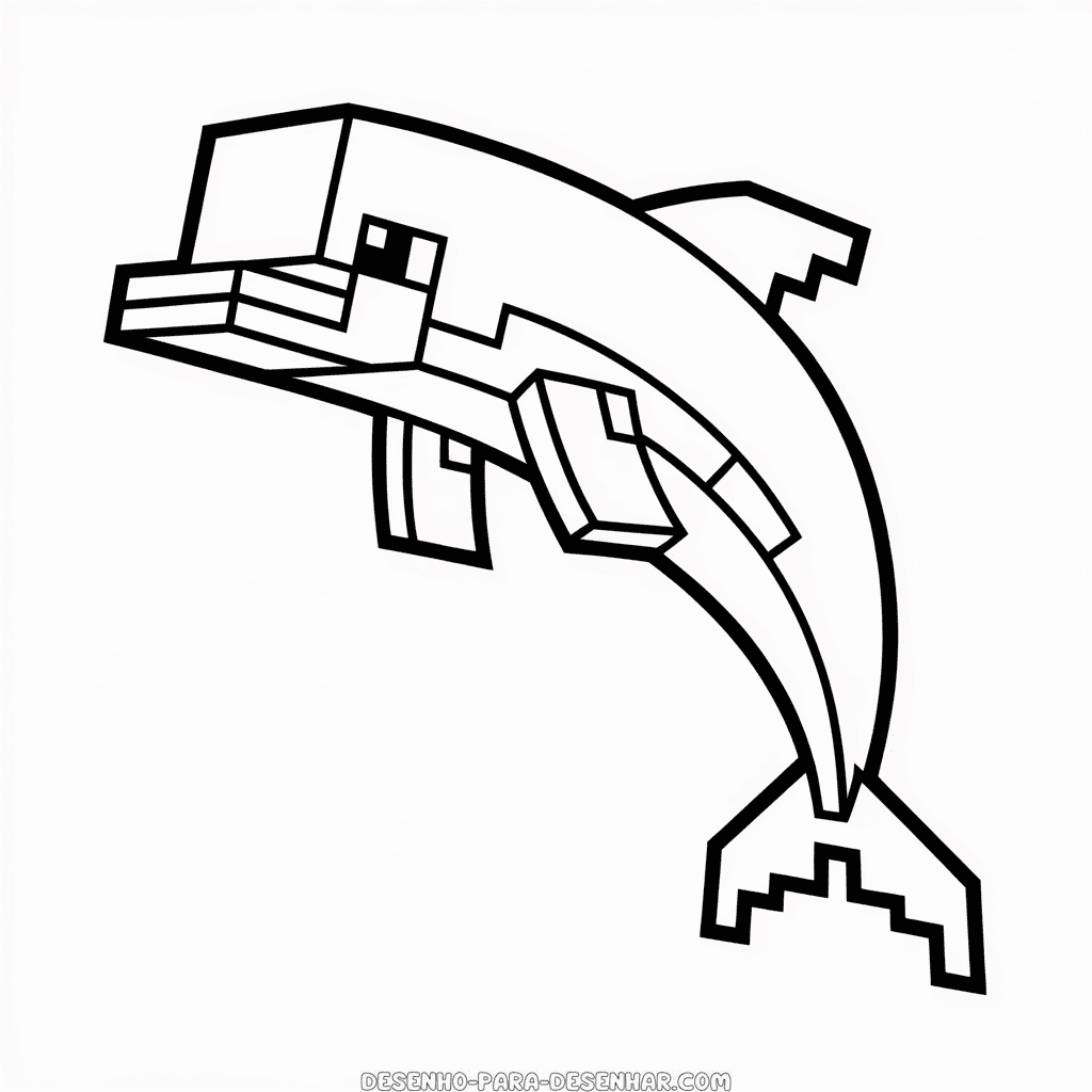 Desenho Fácil do Golfinho do Minecraft