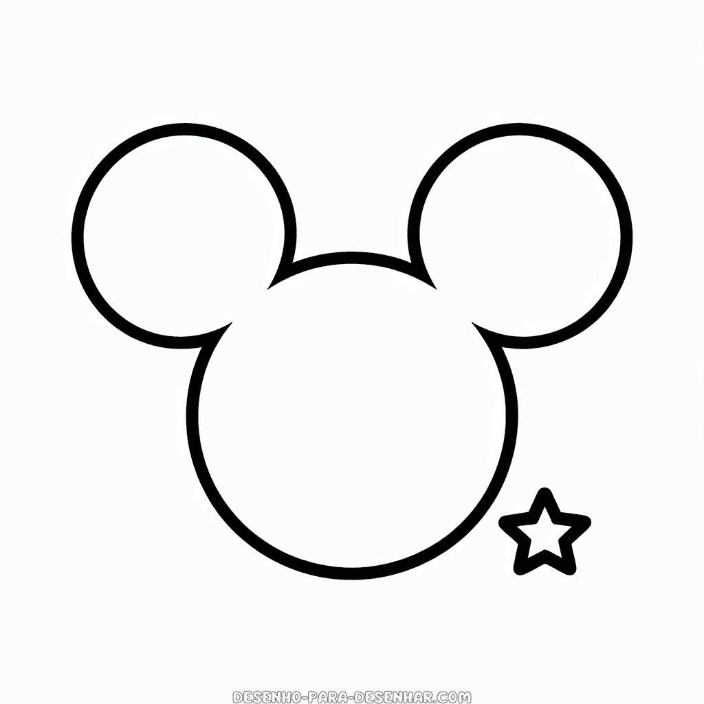 Desenho Fácil do Logo do Mickey