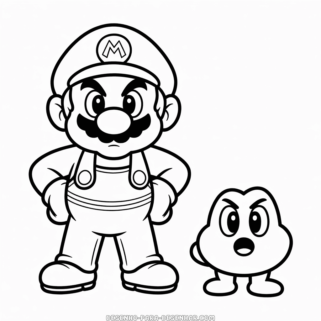 Desenho Fácil do Mario Irritado