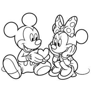 Desenho Fácil do Mickey e Minnie Fofinhos