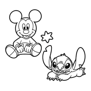 Desenho Fácil do Mickey e Stitch