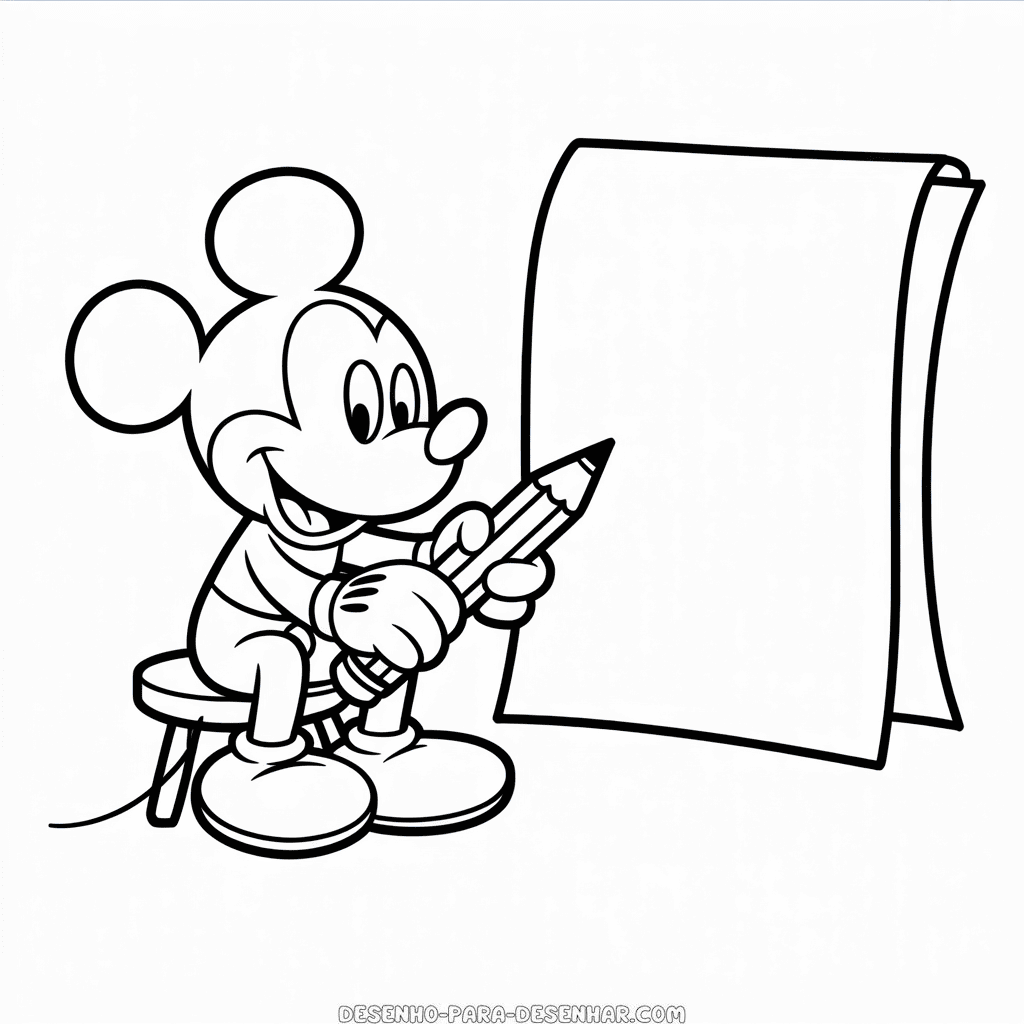 Desenho Fácil do Mickey em Desenho Animado