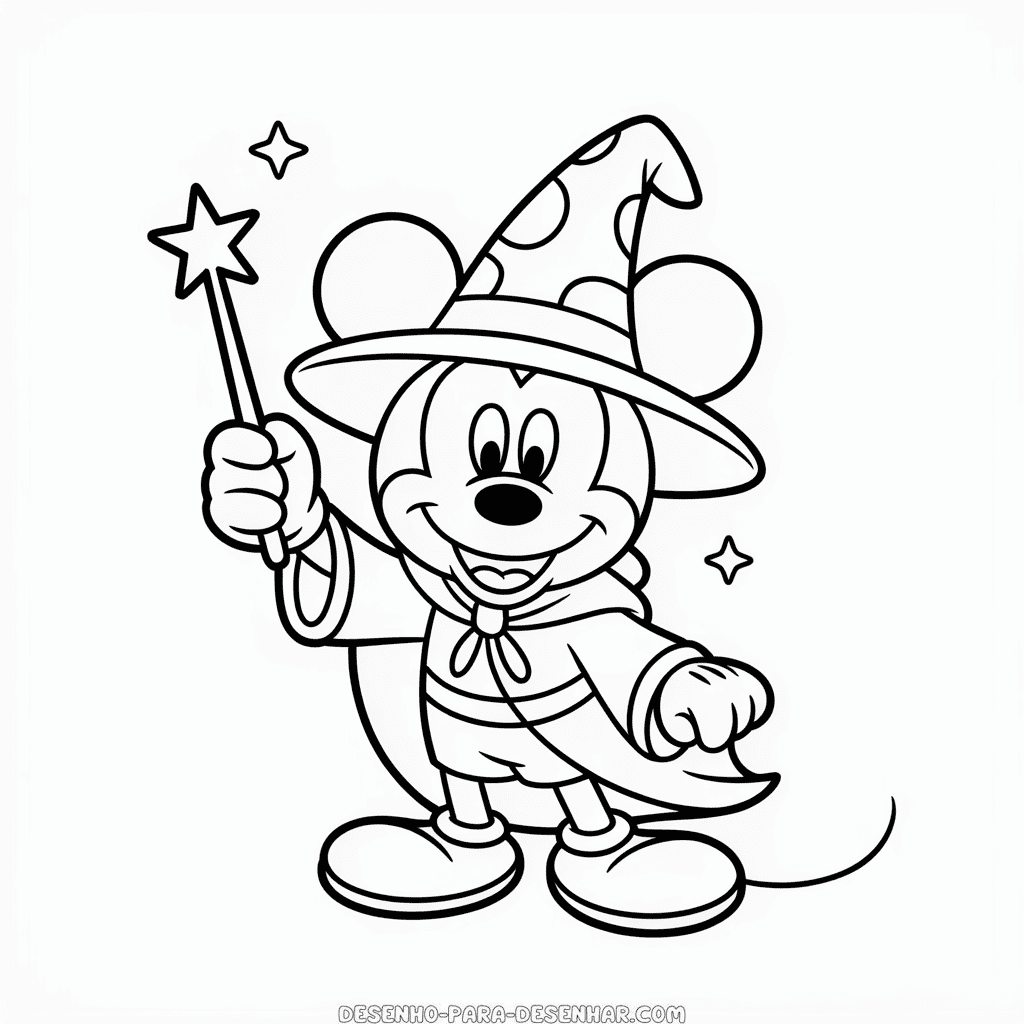 Desenho Fácil do Mickey Feiticeiro