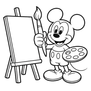 Desenho Fácil do Mickey Pintando
