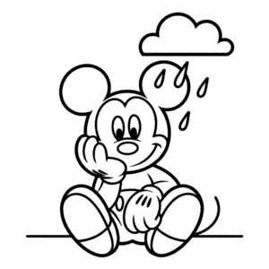Desenho Fácil do Mickey Triste