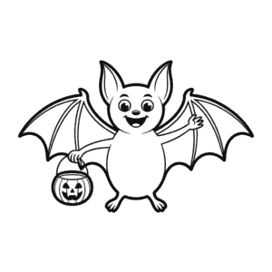 Desenho Fácil do Morcego de Halloween