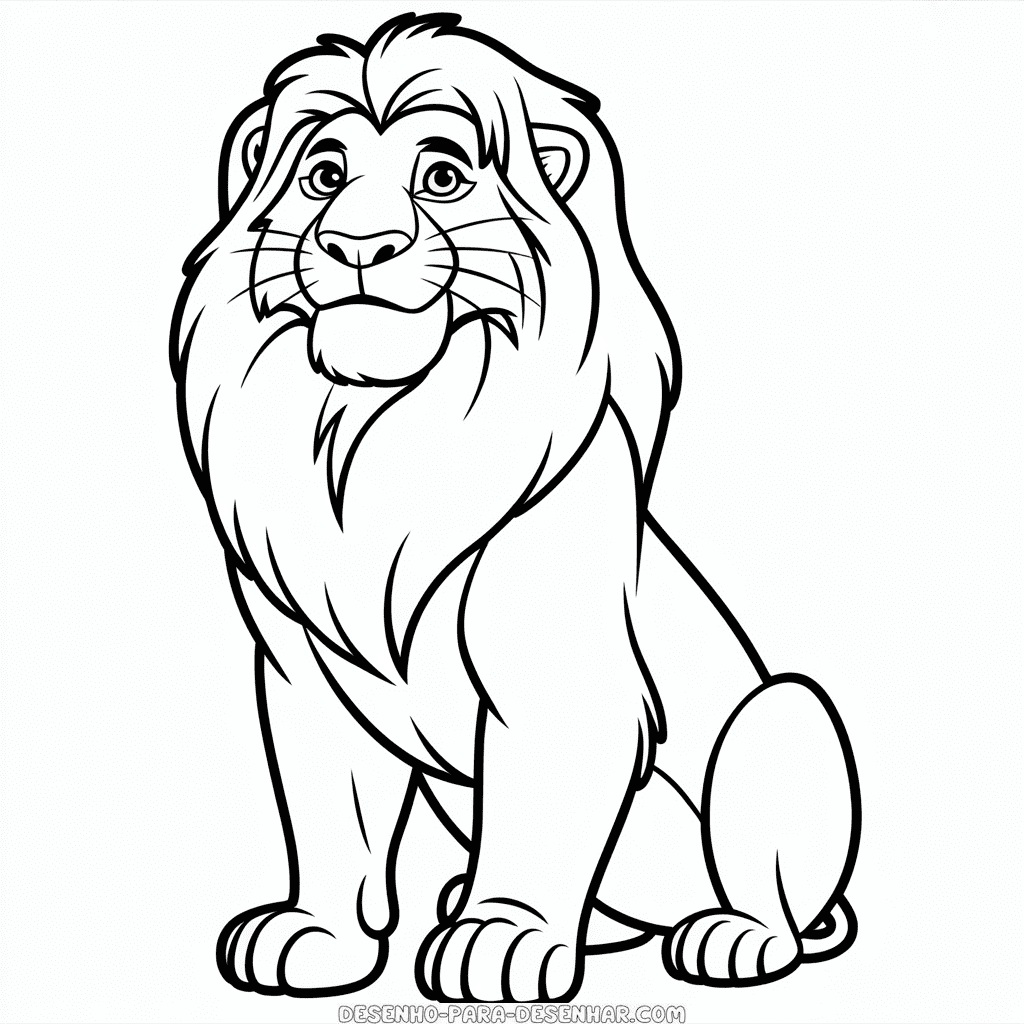 Desenho Fácil do Mufasa de O Rei Leão