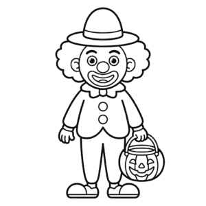 Desenho Fácil do Palhaço de Halloween