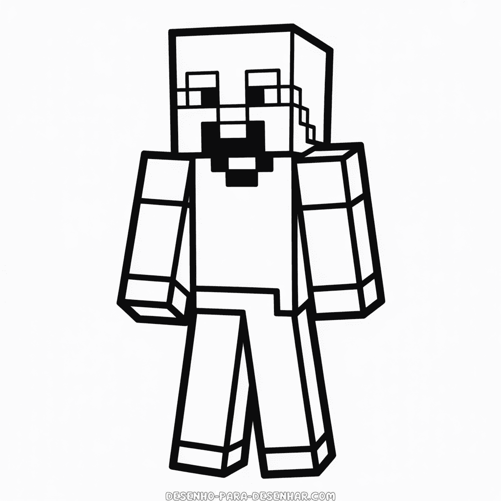 Desenho Fácil do Personagem do Minecraft