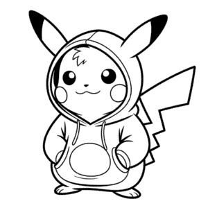 Desenho Fácil do Pikachu com Capuz
