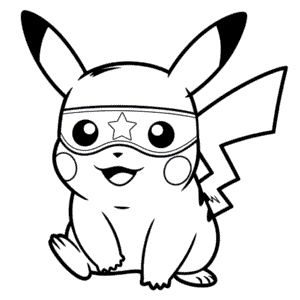 Desenho Fácil do Pikachu com Máscara