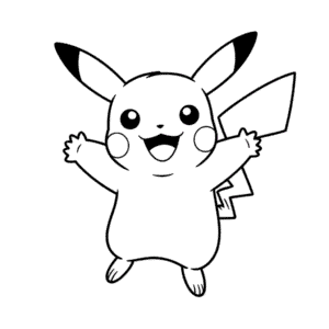Desenho Fácil do Pikachu Feliz