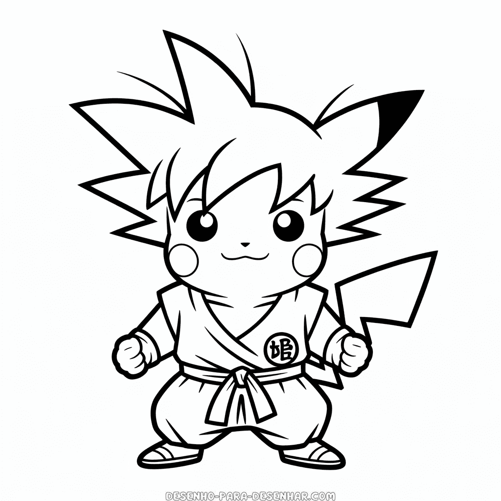 Desenho Fácil do Pikachu Goku