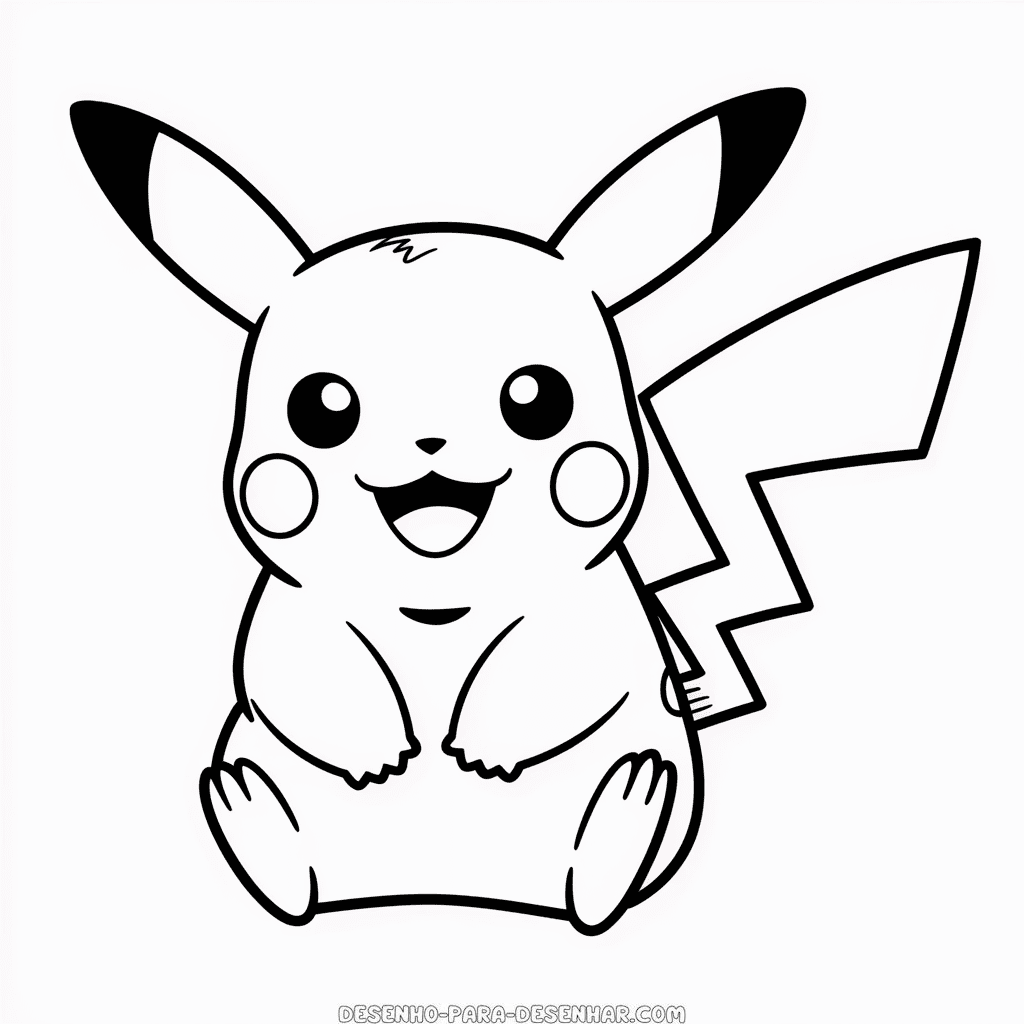 Desenho Fácil do Pikachu Kawaii