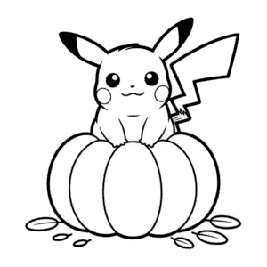 Desenho Fácil do Pikachu na Abóbora