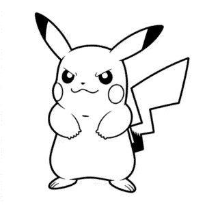 Desenho Fácil do Pikachu Zangado