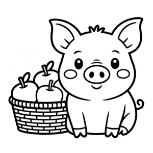 Desenho Fácil do Porco do Outono