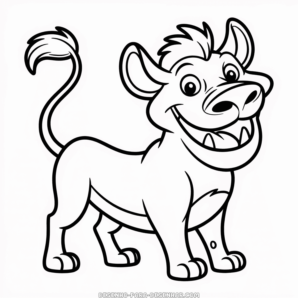 Desenho Fácil do Pumbaa de O Rei Leão